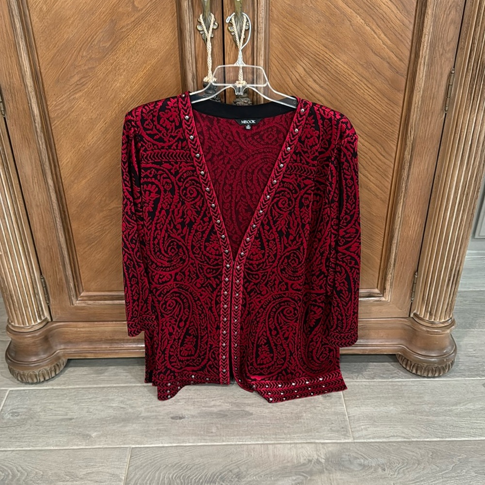 Black and red long sleeve jacket